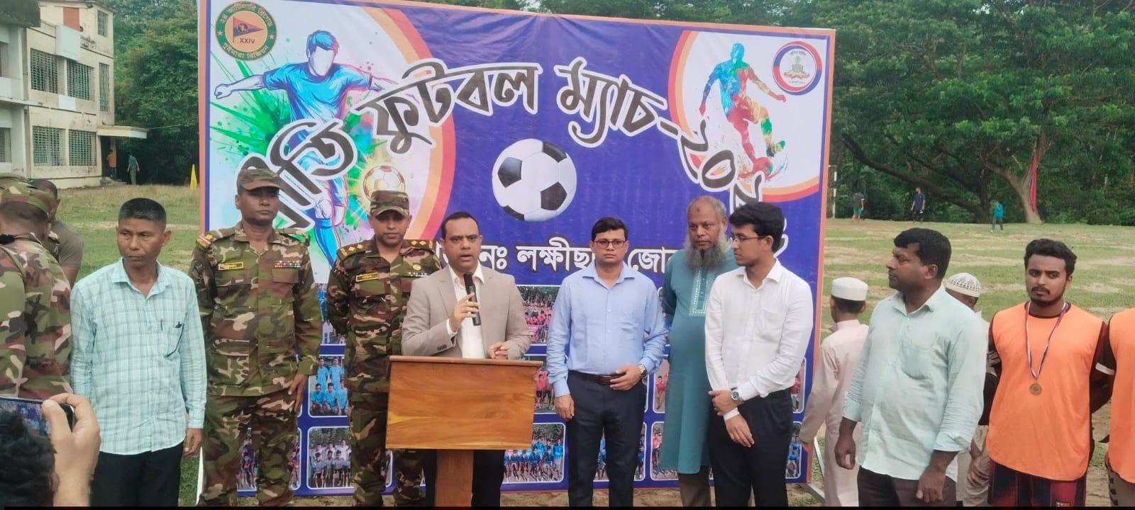 <h1>লক্ষীছড়িতে সেনা জোনের আয়োজনে প্রীতি ফুটবল ম্যাচ অনুষ্ঠিত</h1>