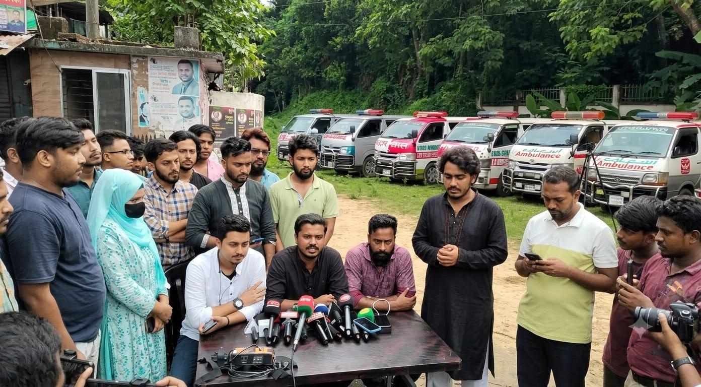 এনসিপির প্রতিবাদে চমেক  অ্যাম্বুলেন্স সিন্ডিকেট ভেঙে চুরমার