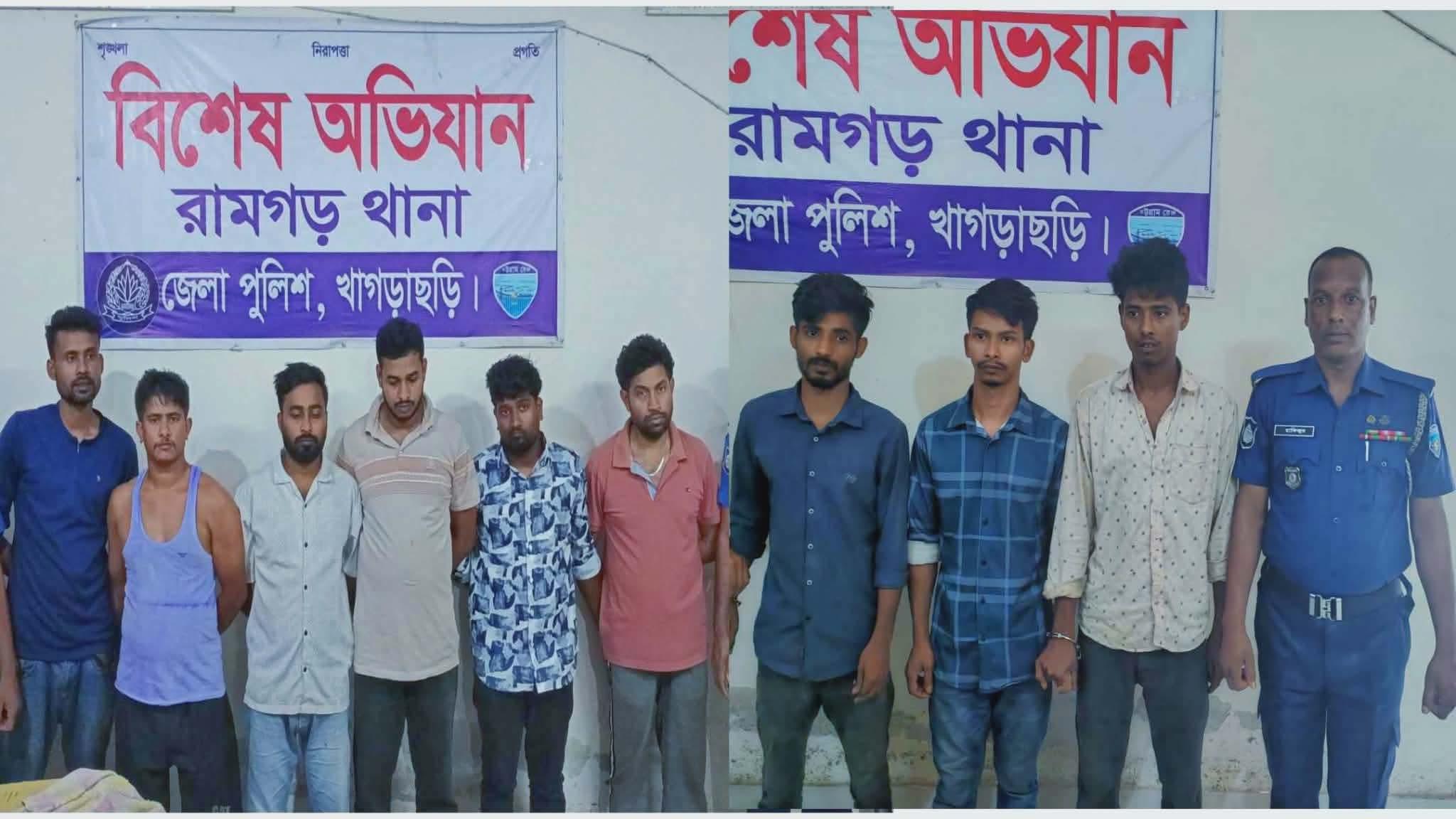 রামগড়ে মাদক বিরোধী অভিযানে আটক-৯