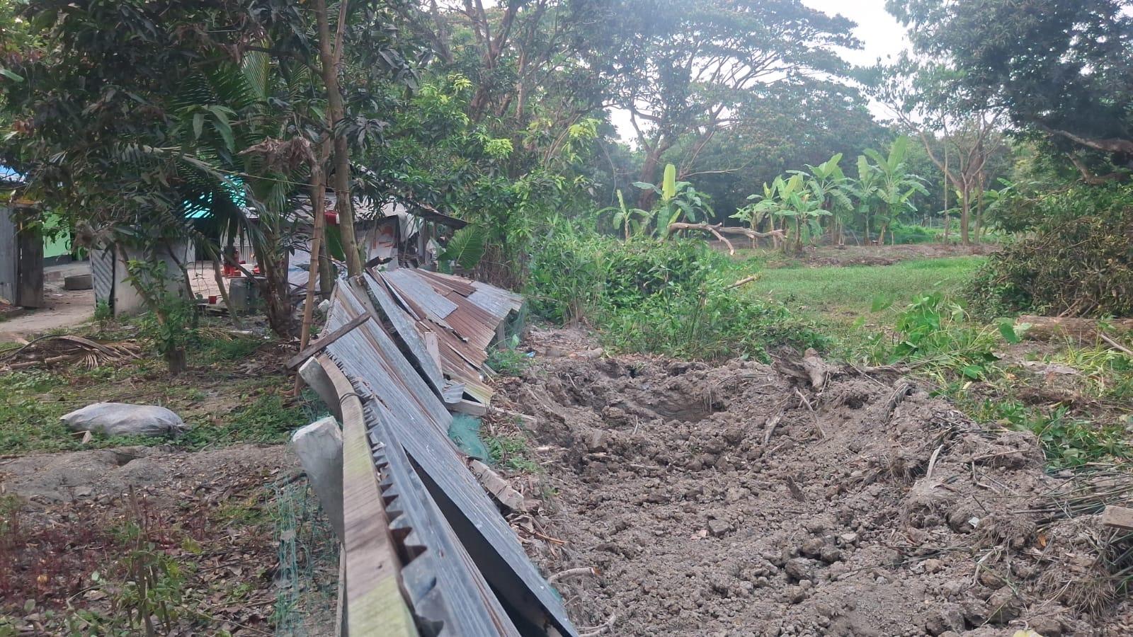 মীরসরাইয়ে গাছ কেটে ও প্রাচীর ভেঙে জমি দখলের অভিযোগ